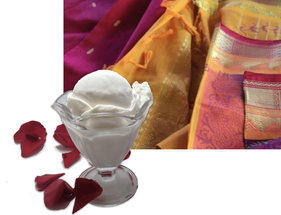 Almond with rosewater and cardamom gelato.